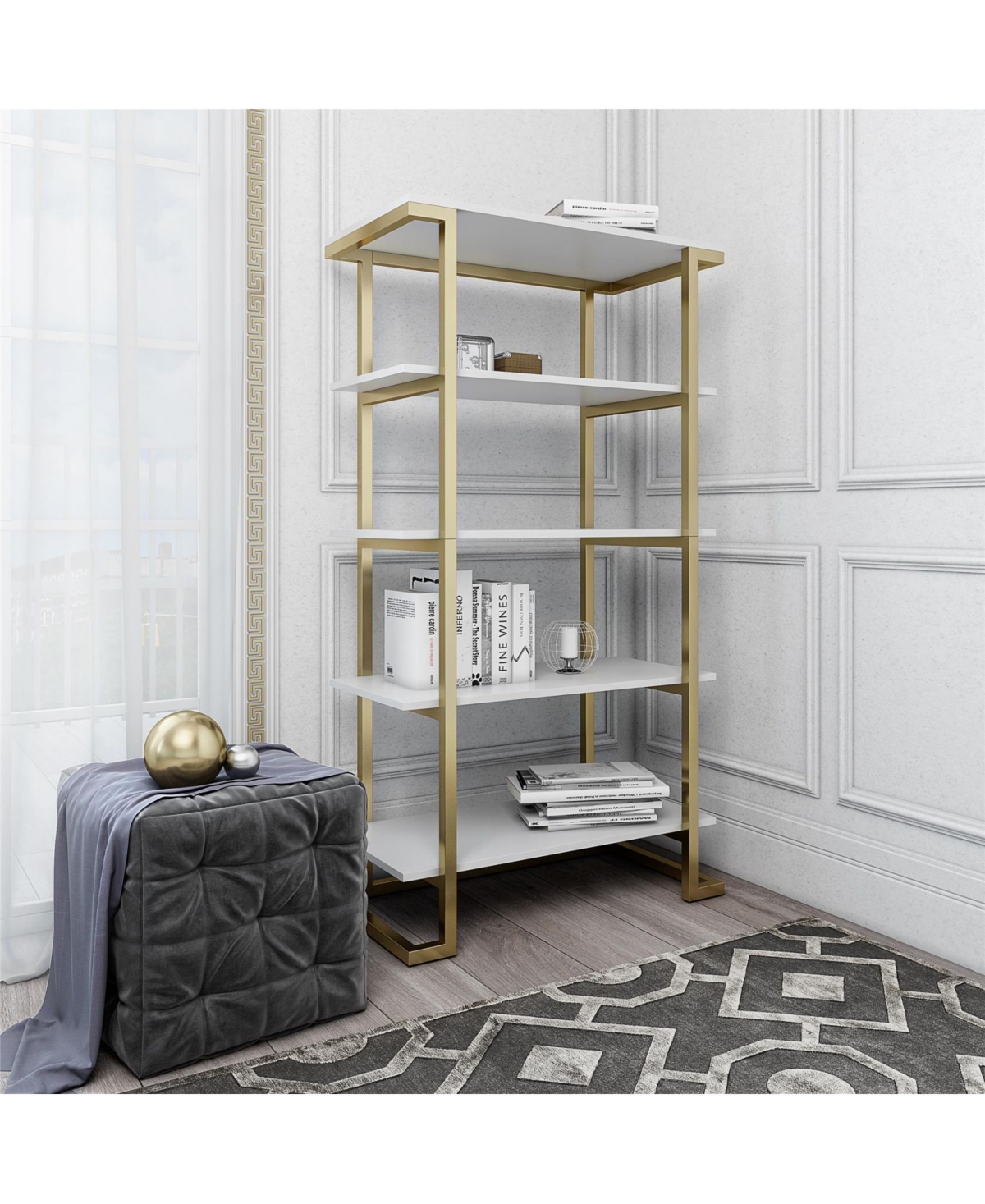 Cosmoliving by cosmopolitan camila sale 5 shelf bookcase