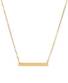 Polished Bar 18" Pendant Necklace in 14k Gold