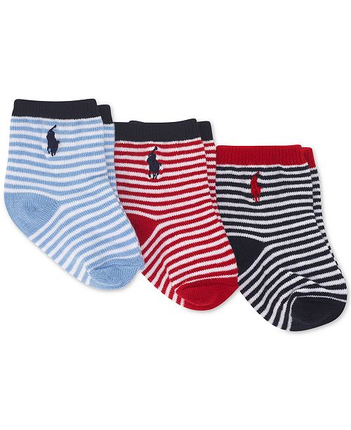 Polo Ralph Lauren Ralph Lauren 3Pk. St. James Striped Crew Socks, Baby