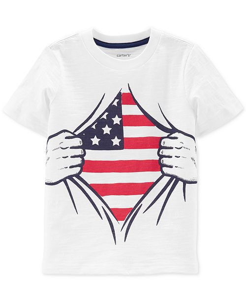 Carter S Toddler Boys Red White Blue Graphic Cotton T Shirt