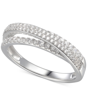 image of Cubic Zirconia Split-Band Ring in Sterling Silver