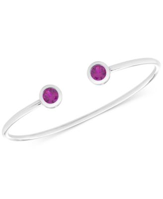 Macy's - Amethyst Open Cuff Bracelet (1-1/2 ct. t.w.) in Sterling Silver (Also Available in Ruby, Opal, Sapphire, & Blue Topaz)