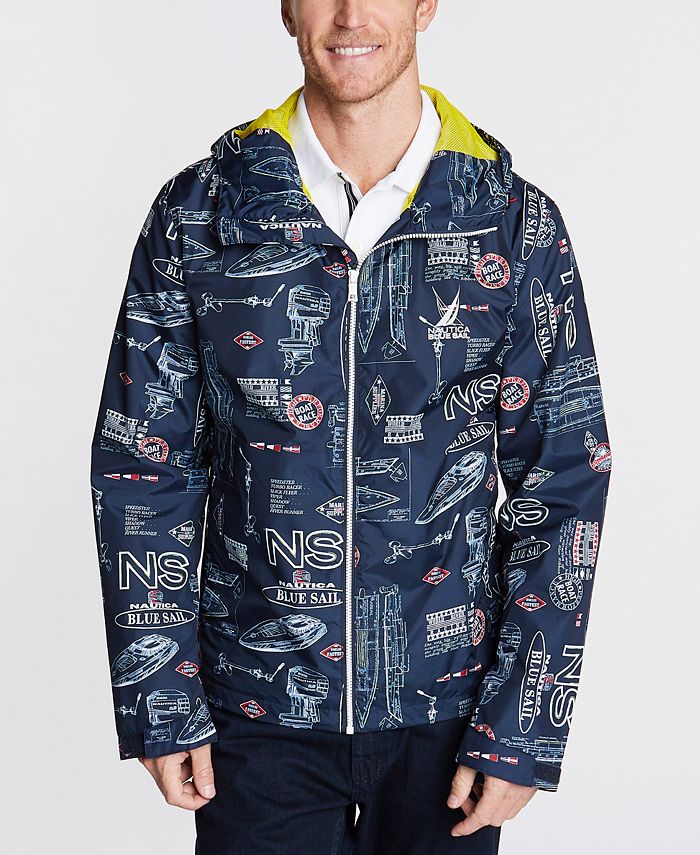 Nautica Men's Blue Sail Graphic Full-Zip Hooded Jacket, Created for