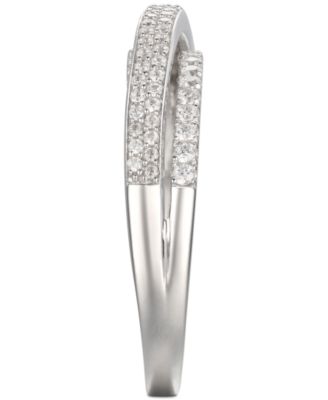 Cubic Zirconia Split-Band Ring in Sterling Silver