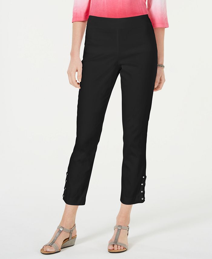 JM Collection Petite Criss-Cross Studded Ankle Pants, Created for Macy ...