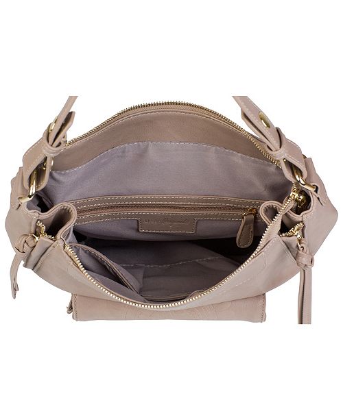leather flower backpack