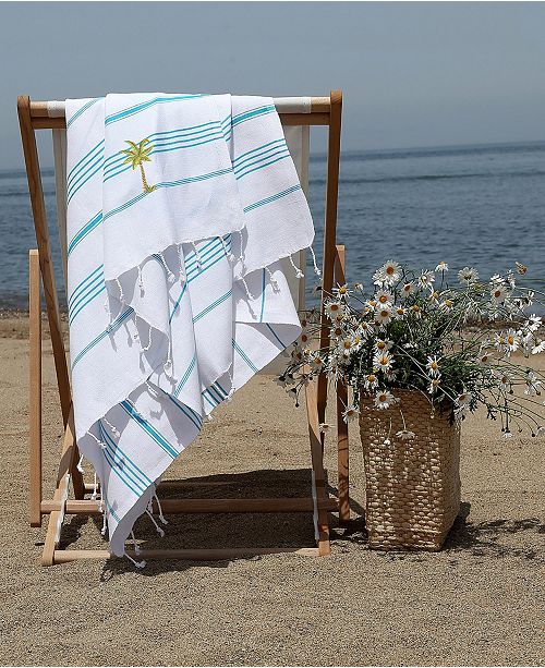 Linum Home Lucky Breezy Palm Tree Pestemal Beach Towel & Reviews - Bath ...