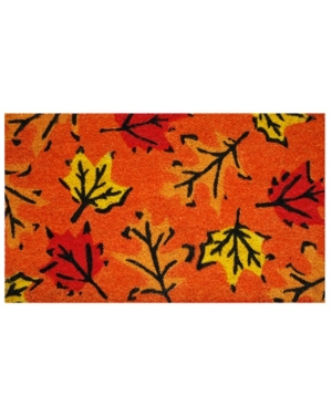 Home & More Fall Leaves Coir/vinyl Doormat, 17" X 29" In Multi