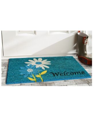 Daisy Welcome Coir/Vinyl Doormat, 17" x 29"