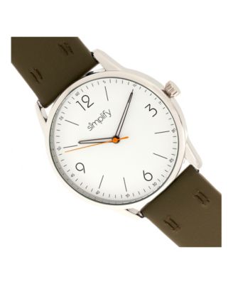 Quartz The 6300 White Dial, Genuine Olive Leather Watch 41mm