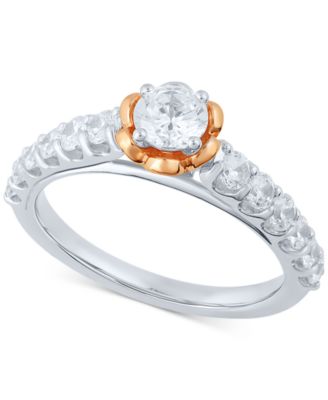 Macy's - Diamond Engagement Ring (1 ct. t.w.) in 14k White Gold & 14k Rose Gold