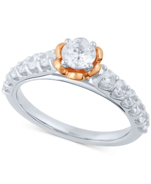 image of Diamond Engagement Ring (1 ct. t.w.) in 14k White Gold & 14k Rose Gold