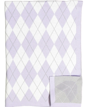 3 Stories Trading Argyle Knit Baby Blanket