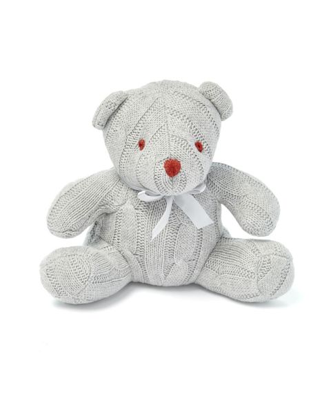 Детская мягкая игрушка 3 Stories Trading 8" Cable-Knit Bear, цвет: Серый