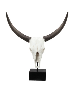 Ab Home Cow Skull, Resin In White