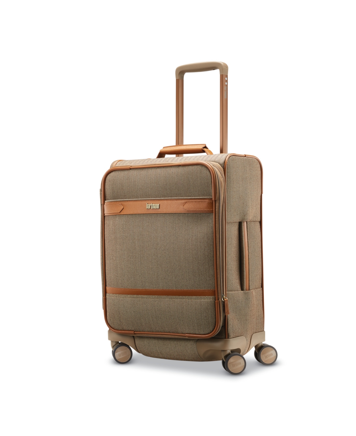Herringbone Dlx Domestic Carry-On Expandable Spinner Suitcase - Terracotta Herringbone
