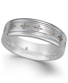 Men's Cross-Design Cobalt Ring