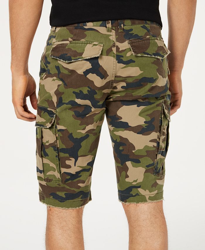 GUESS Men's Carter Stretch Camo Twill Cargo Shorts - Macy's