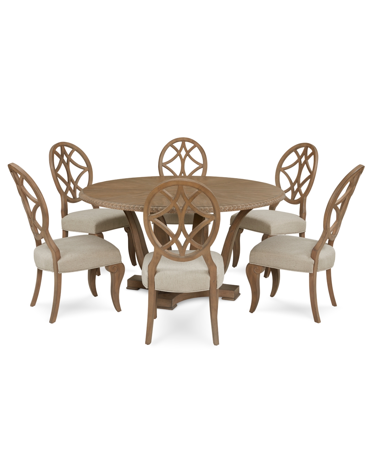 Trisha Yearwood Jasper County Stately Brown Round Dining Furniture, 7-Pc. Set (Table & 6 Side Chairs)