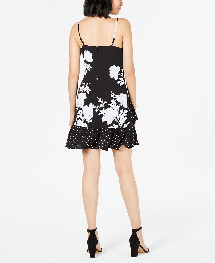 Bar III Mixed-Print Ruffled Sheath Dress, Created for Macy's & Reviews ...
