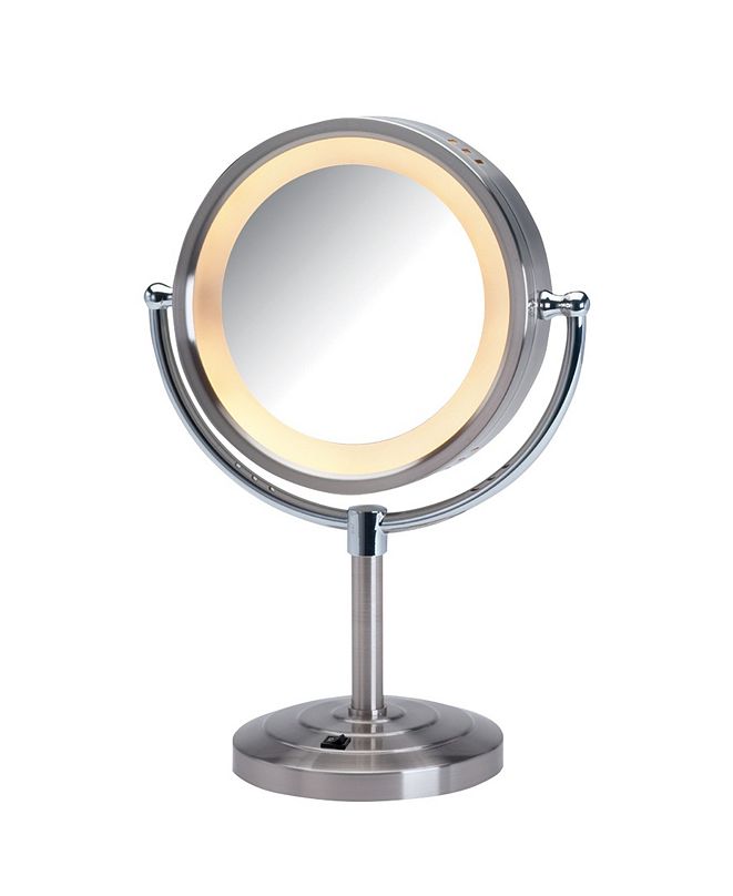 Jerdon The HL745NC 8.5" Tabletop TwoSided Halo Lighted Vanity Mirror