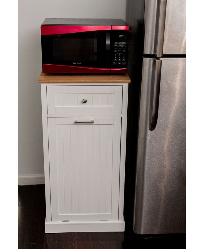 Spacemaster Microwave Kitchen Cart With Hideaway Trash Can Holder Macy's