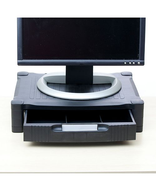 Mind Reader Monitor Stand Riser With Drawer Storage For Computer