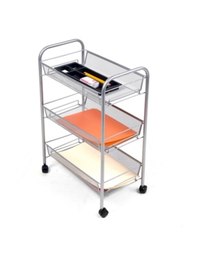 Mind Reader Rolling Metal Mesh 3 Shelf Cart