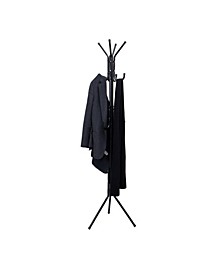 Standing Metal Coat Rack Hat Hanger 11 Hook for Jacket, Purse, Scarf Rack, Umbrella Tree Stand