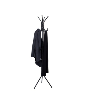 Mind Reader Standing Metal Coat Rack Hat Hanger 11 Hook for Jacket Purse Scarf Rack Umbrella Tree Stand