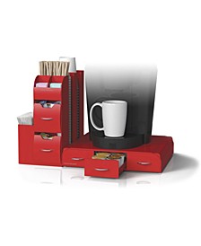2-Piece K-Cup Single Serve Coffee Pod Storage Drawer and Condiment Storage Organizer Station