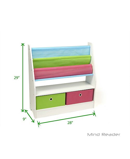 Mind Reader Toy Storage Organizer Kids Book Organizer With Folding