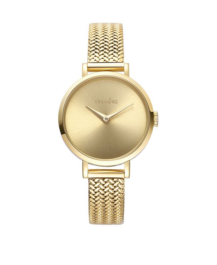 RUMBATIME Hudson Weave Gold Mesh Watch - Macy's