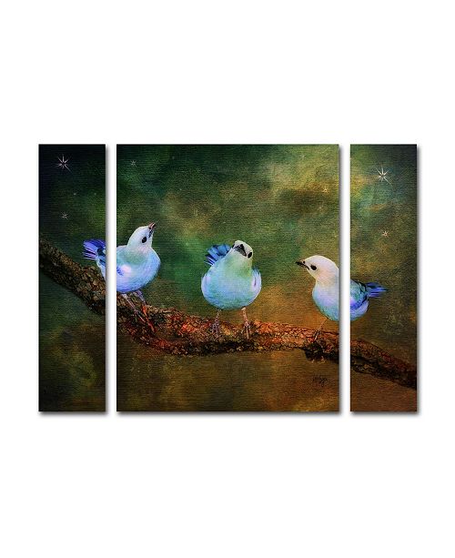 Trademark Global Lois Bryan Three Little Blue Birds Multi Panel