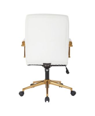 Mid-back Faux Leather Chair with Arms and Base