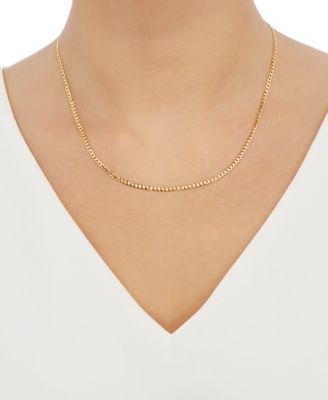 Lightweight Fine Curb Link 18" Chain Necklace in 14k Gold