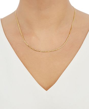 Italian Gold - Fine Curb Link 18" Chain Necklace in 14k Gold