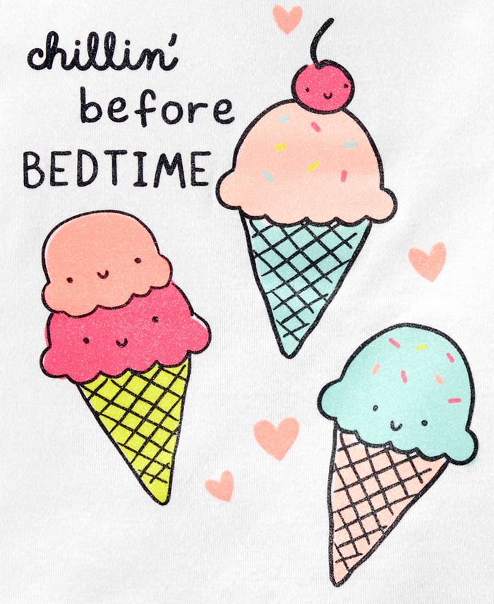 Carter's Toddler Girls 4Pc. Cotton Ice Cream Pajamas Set Macy's