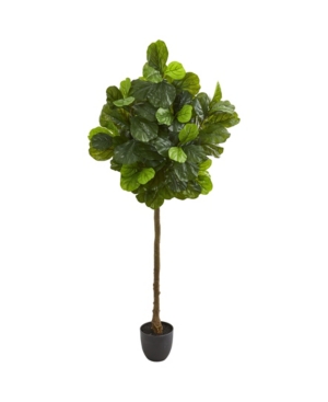 Nearly Natural 6' Fiddle Leaf Artificial Tree (real Touch) In Green