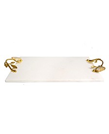 16.25" Marble Challah Tray with Agate Stone Handles