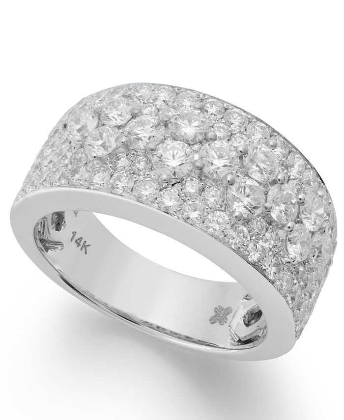 Macy's Multi-Row Diamond Band Ring in 14k White Gold (2-1/2 ct 