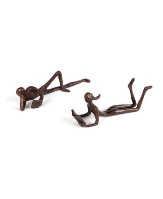 Danya B Man And Woman Leisurely Reading Bronze Sculptures - Set Of 2 ...