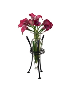 Danya B . Clear Amphora Vase With Wire Stand In Black