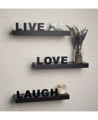 Danya B Decorative "Live" "Love" "Laugh" Wall Shelves - Set Of 3 - Macy's