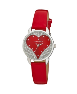 image of Laura Ashley Designer Red Hearts Watch