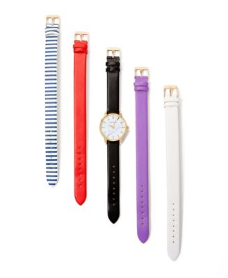 Gold Slidethrough Interchangeable Marble Dial Set Watch