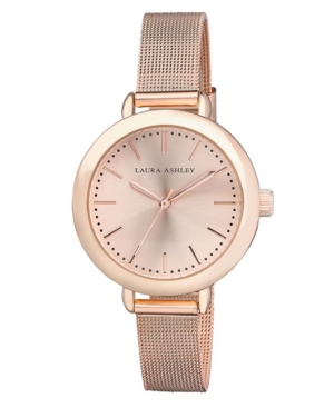 image of Laura Ashley Rose Gold Mesh Watch