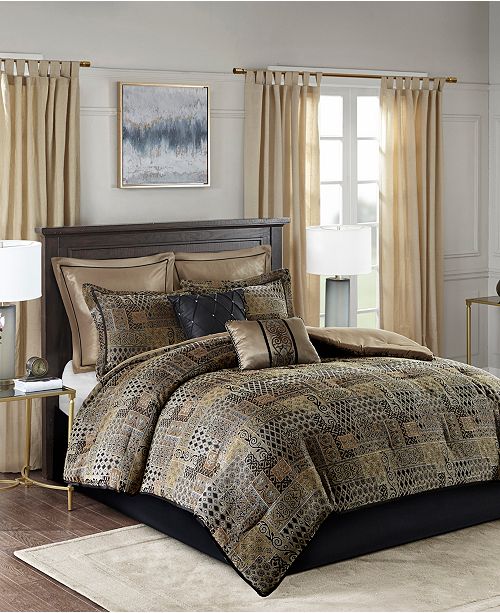 Madison Park Danville King 8 Piece Chenille Jacquard Comforter Set