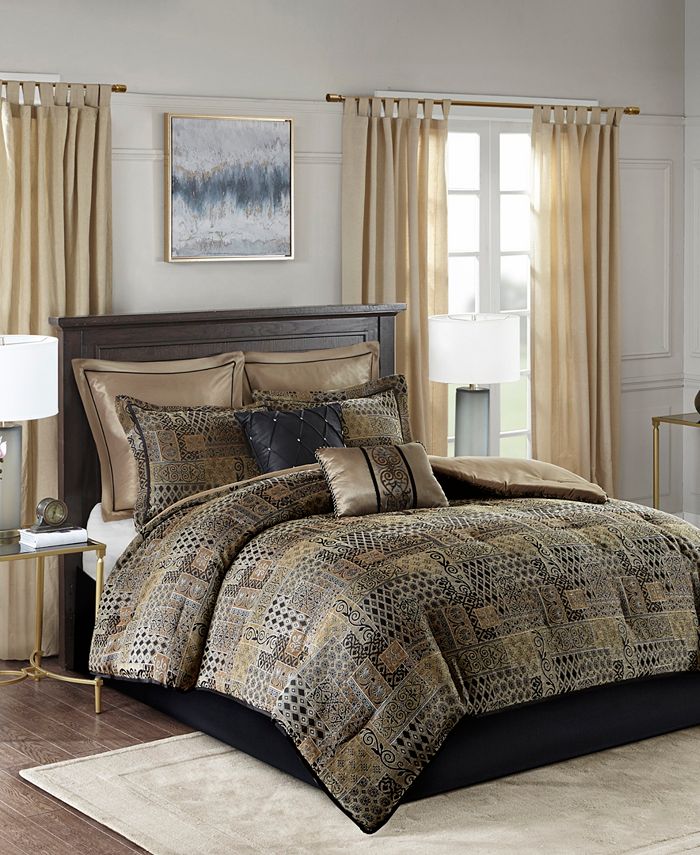 JLA Home Madison Park Danville King 8 Piece Chenille Jacquard Comforter Set & Reviews
