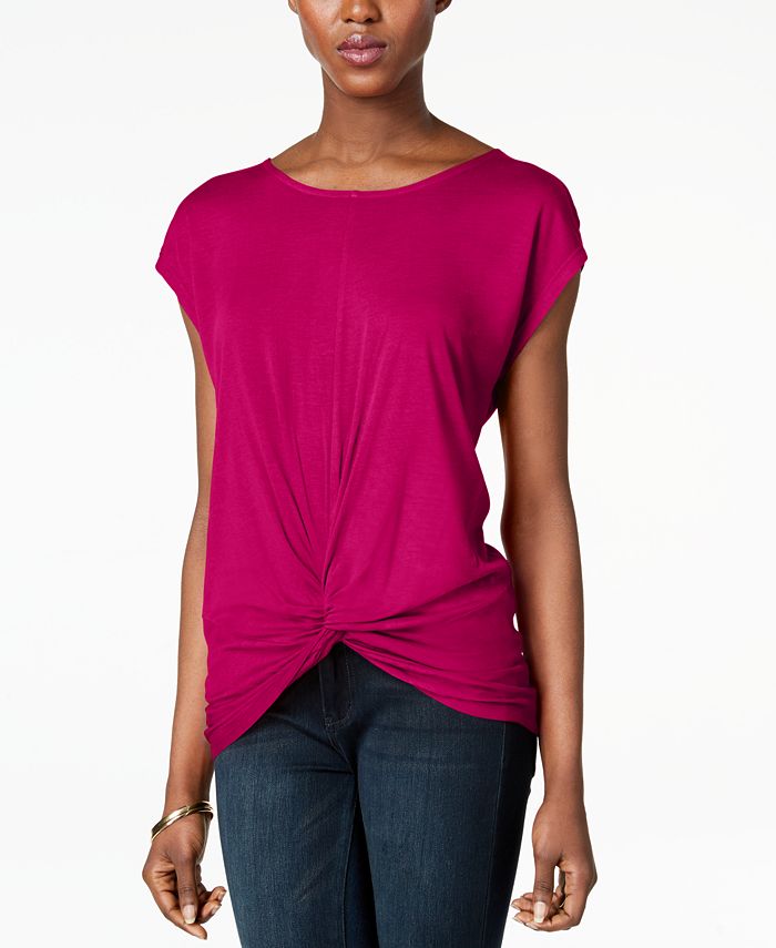 INC International Concepts I.N.C. Twist-Front Top, Created for Macy's -  Macy's